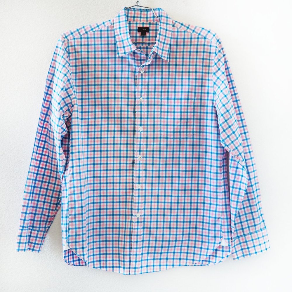 J. Crew 100% Cotton Mens Button Down Dress Shirt